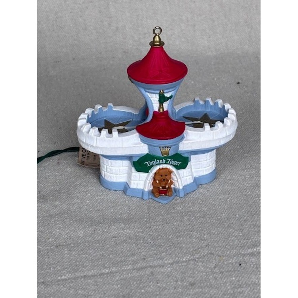 Hallmark Toyland Tower Rotating Musical Christmas Ornament 1991 Castle